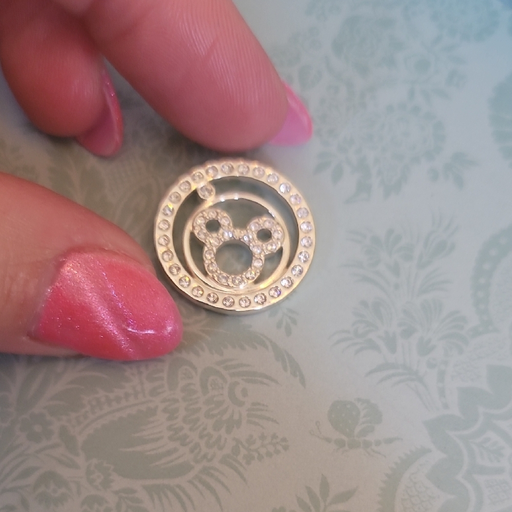 Siver Crystal-Studded Disney Pendant